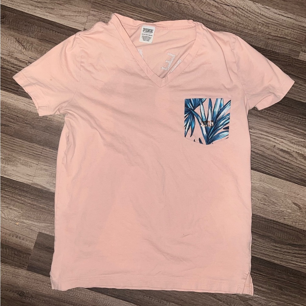 PINK Victoria's Secret Light Pink V-Neck Tee